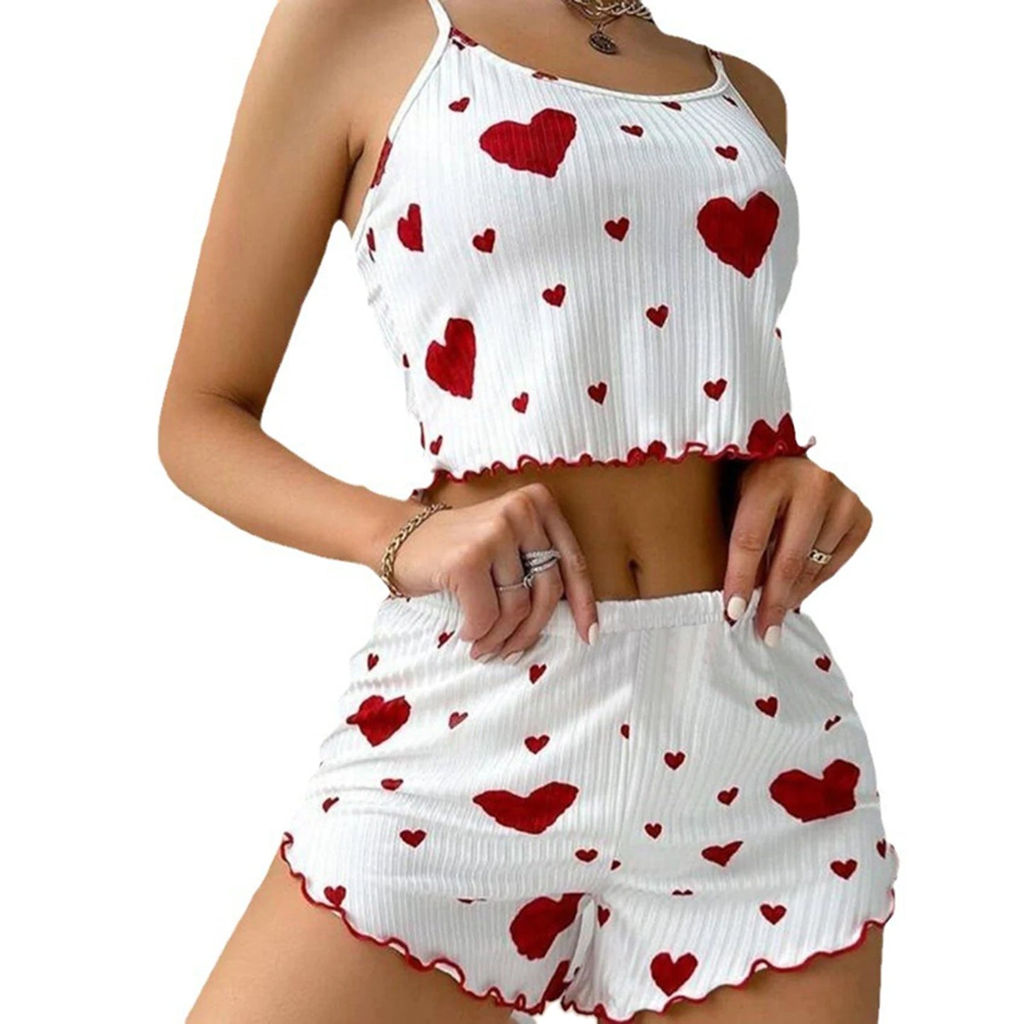 Women's Pajamas Set Sleepwear 2 PCS Short Tank Tops And Shorts