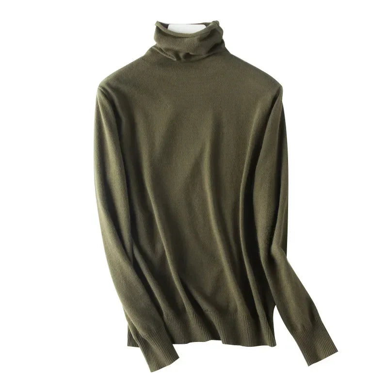 Autumn Winter Sweater Turtleneck Slim Fit