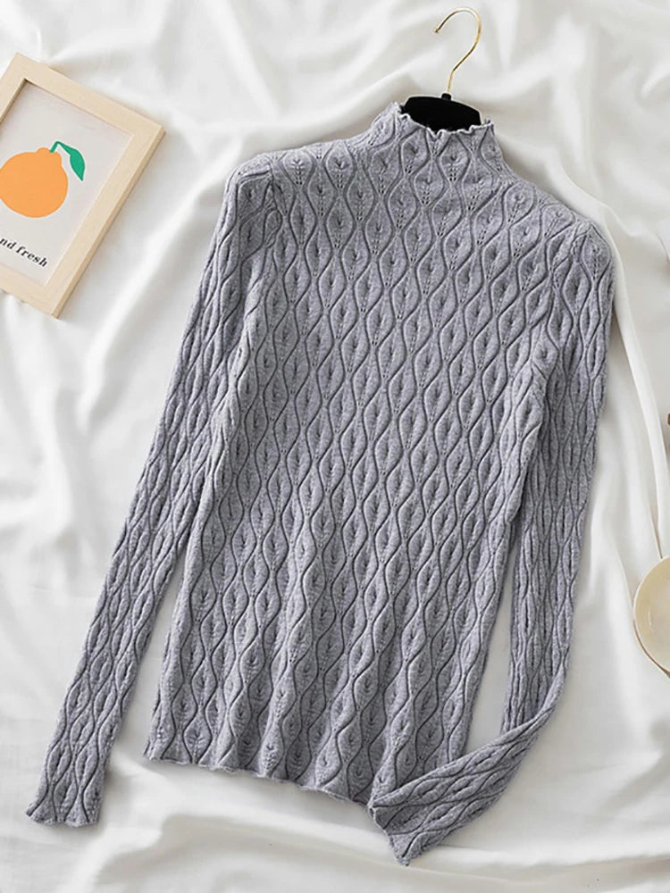 Cashmere Turtleneck Women Sweaters Autumn Winter Warm Pullover Slim Tops