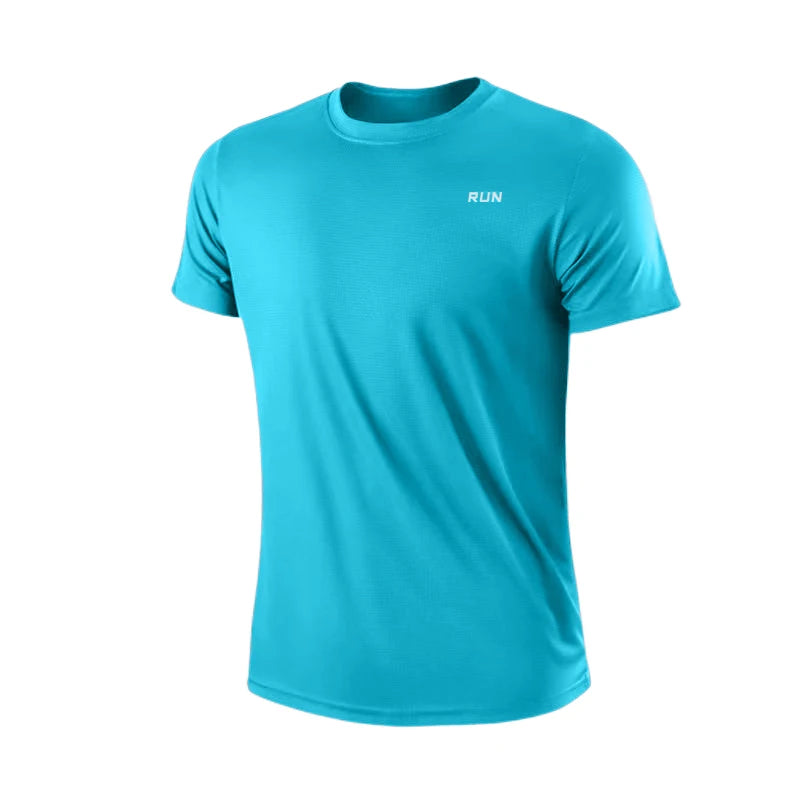 Men's Quick Dry Short Sleeve Gym Running Moisture Wicking Round Neck T-Shirt