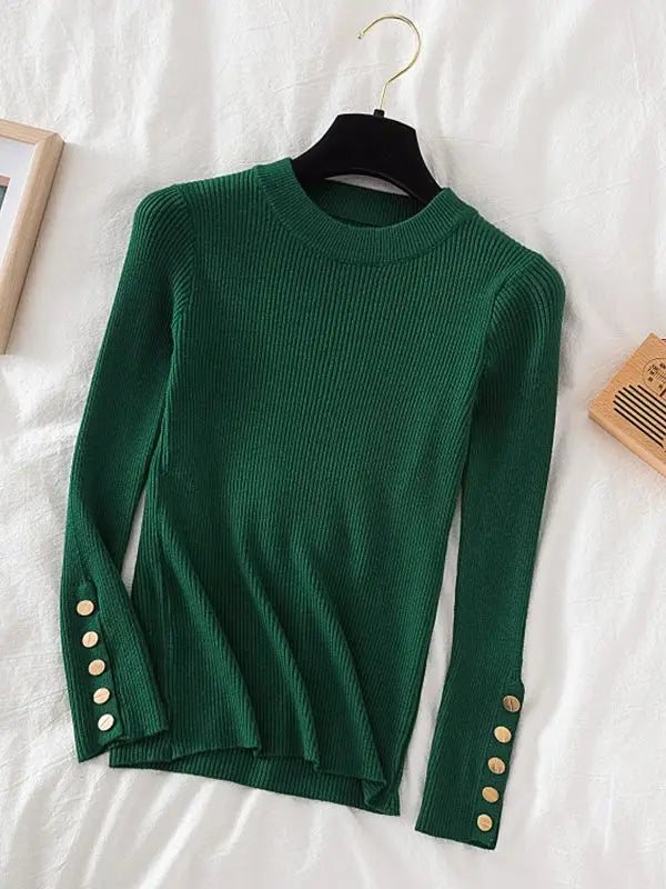 2025 women thick sweater pullovers khaki casual autumn winter