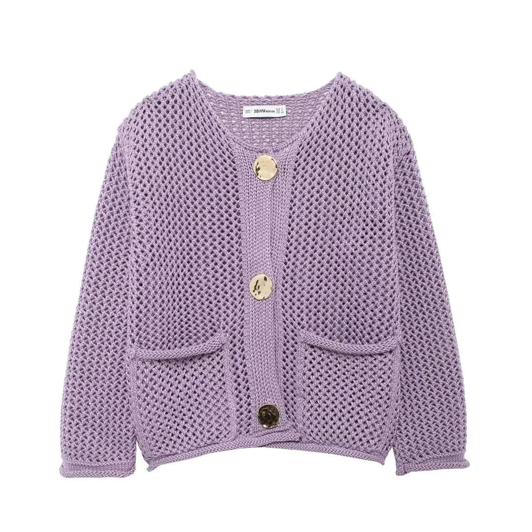 TRAF Autumn Winter Knitted Cardigans For Women