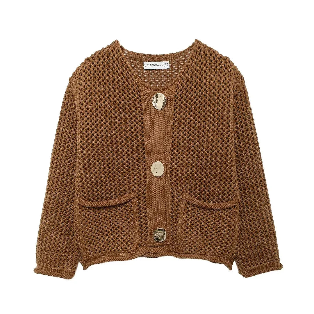 TRAF Autumn Winter Knitted Cardigans For Women