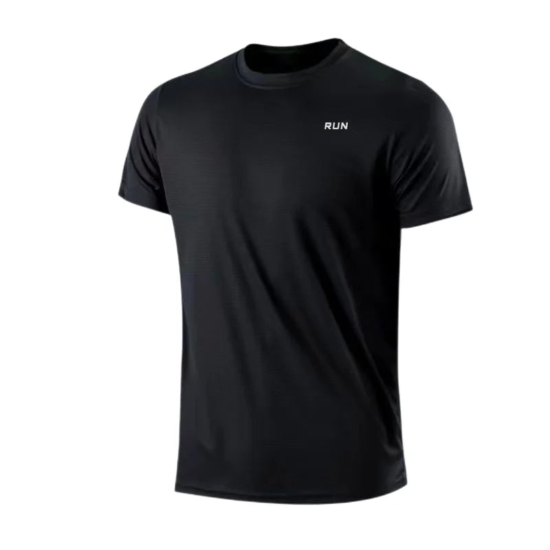 Men's Quick Dry Short Sleeve Gym Running Moisture Wicking Round Neck T-Shirt