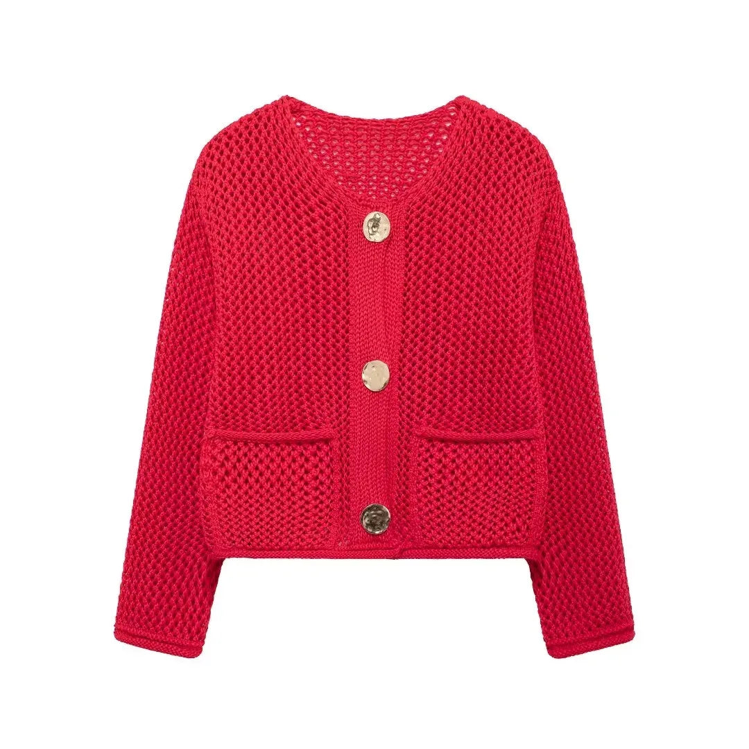 TRAF Autumn Winter Knitted Cardigans For Women