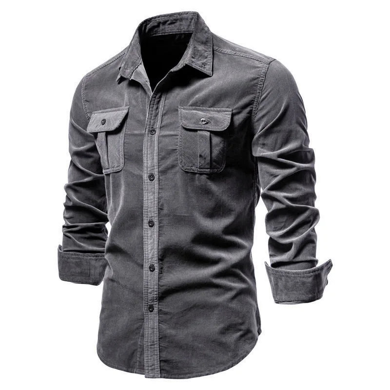 2021 New Single Breasted 100% Cotton Men's Shirt