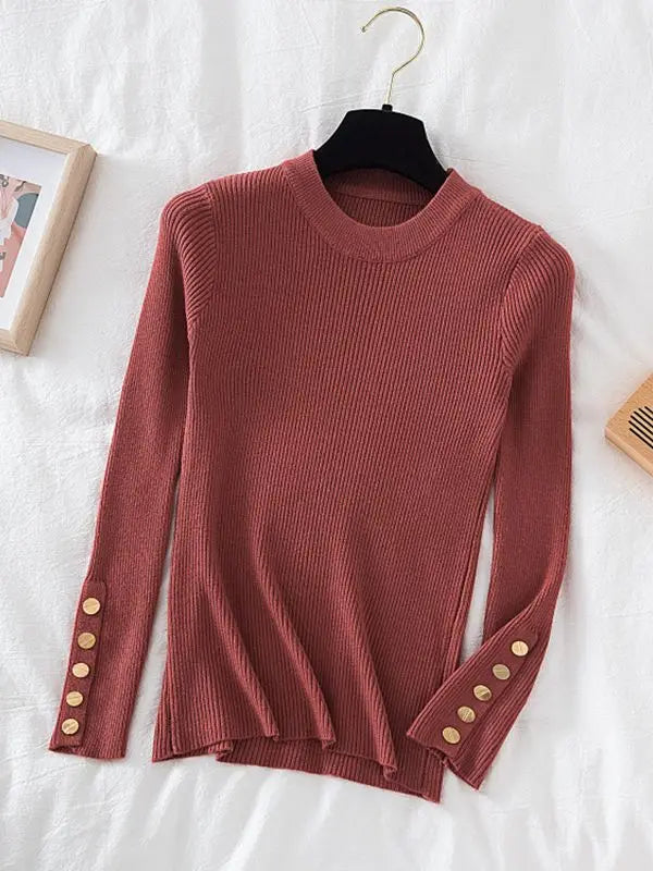 2025 women thick sweater pullovers khaki casual autumn winter