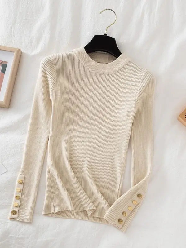 2025 women thick sweater pullovers khaki casual autumn winter