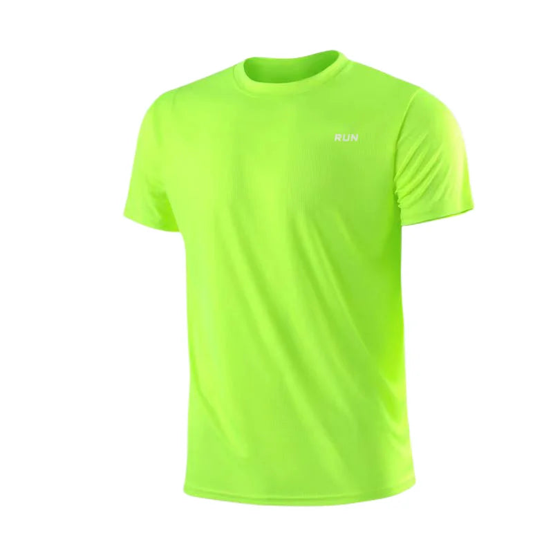 Men's Quick Dry Short Sleeve Gym Running Moisture Wicking Round Neck T-Shirt