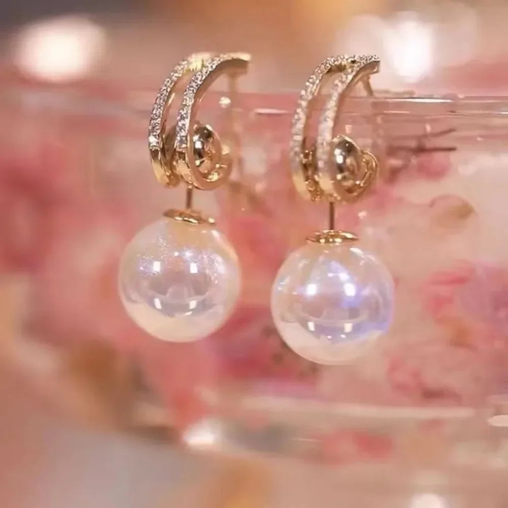 New Trend Simulation Pearl Long Earrings