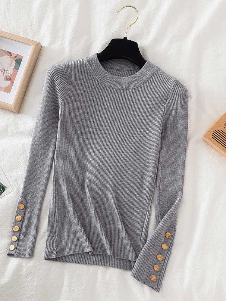 2025 women thick sweater pullovers khaki casual autumn winter