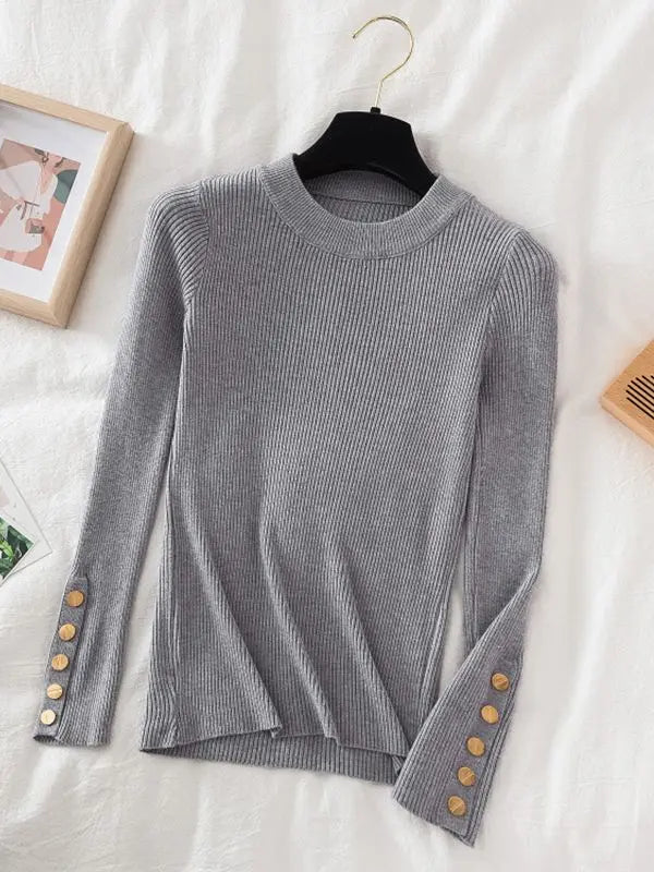 2025 women thick sweater pullovers khaki casual autumn winter