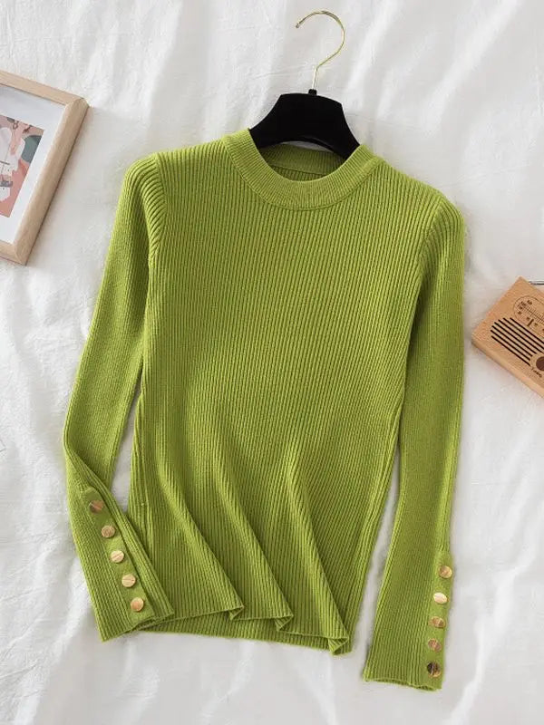 2025 women thick sweater pullovers khaki casual autumn winter