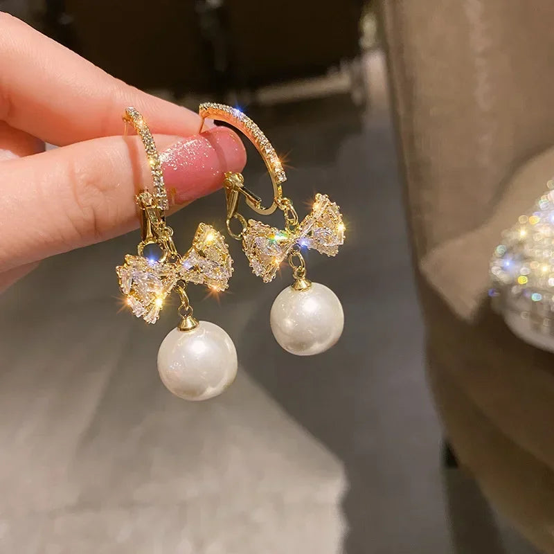 New Trend Simulation Pearl Long Earrings