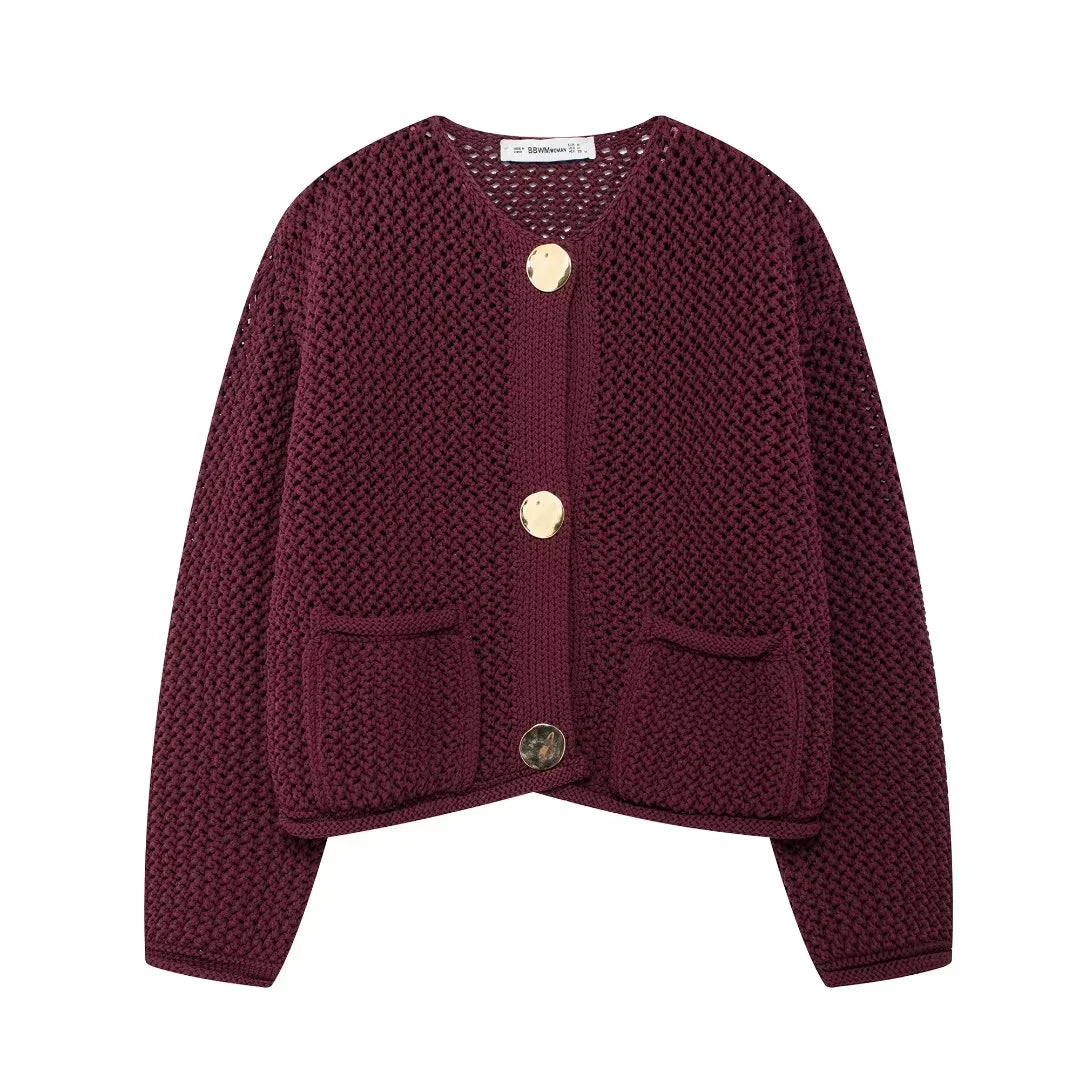 TRAF Autumn Winter Knitted Cardigans For Women